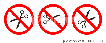 Do not open with scissors sign and symbol vector illustration collection 104659141
