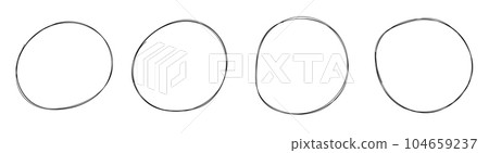 Hand drawn highlighter circle vector collection 104659237