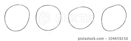 Hand drawn highlighter circle vector collection 104659238