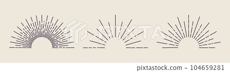 Hand drawn sunburst vector collection Hand drawn sunburst vector collection 104659281