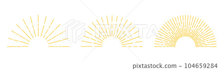 Hand drawn sunburst vector collection 104659284