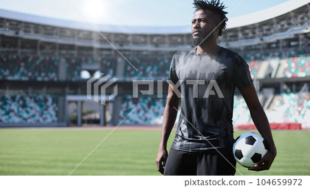 Football lifestyle. Man plays the match, game. Big dream, future professional player. Football lifestyle. Man plays the match, game. Big dream, future professional player. 104659972