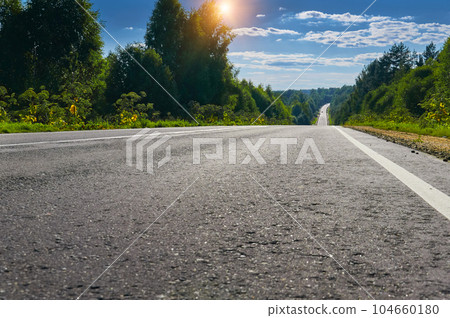 Russia, Tver region, road to Lake Seliger extending distance to the horizon Russia, Tver region, road to Lake Seliger extending distance to the horizon 104660180