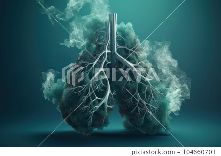 Lungs disease innovation. Patient clinic. Generate Ai 104660701