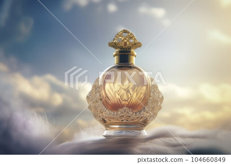 Perfume bottle sky. Scent fashion. Generate AI Perfume bottle sky. Scent fashion. Generate AI 104660849