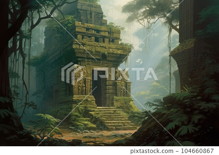 Ancient temple ruins historic. Rock tourism. Generate Ai Ancient temple ruins historic. Rock tourism. Generate Ai 104660867