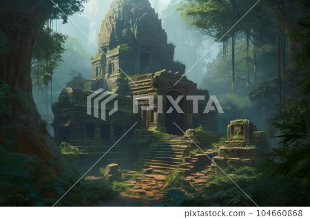 Ancient temple ruins travel. Old culture. Generate Ai Ancient temple ruins travel. Old culture. Generate Ai 104660868