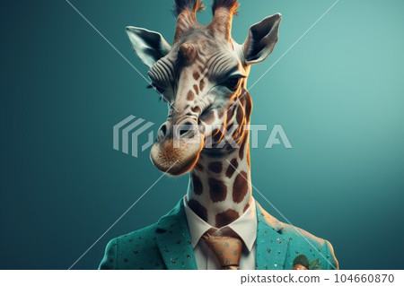 Business suit giraffe. Nature animal. Generate Ai Business suit giraffe. Nature animal. Generate Ai 104660870