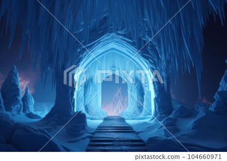 Portal ice fantasy dream. Snow nature. Generate Ai Portal ice fantasy dream. Snow nature. Generate Ai 104660971