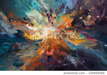Mystical flowing acrylic art. Wave paint. Generate Ai Mystical flowing acrylic art. Wave paint. Generate Ai 104660988