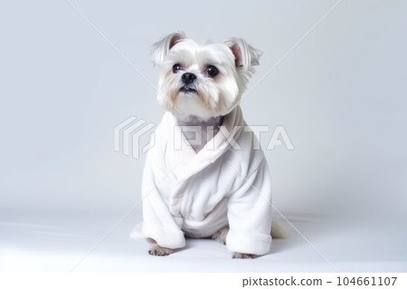Spa dog bathrobe. Happy funny bath. Generate Ai Spa dog bathrobe. Happy funny bath. Generate Ai 104661107