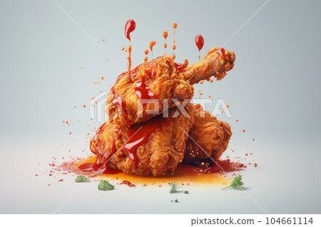 Spicy fried chicken. Snack dinner. Generate Ai 104661114