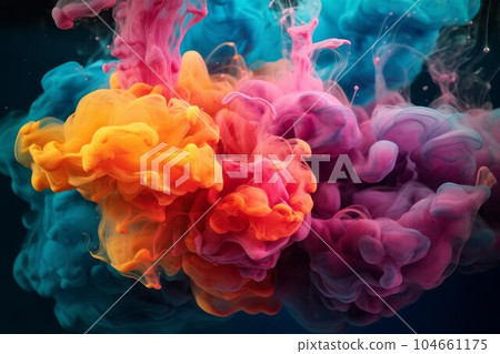 Rainbow colors in water. Art flow splash....-插圖素材 [104661175] - PIXTA圖庫