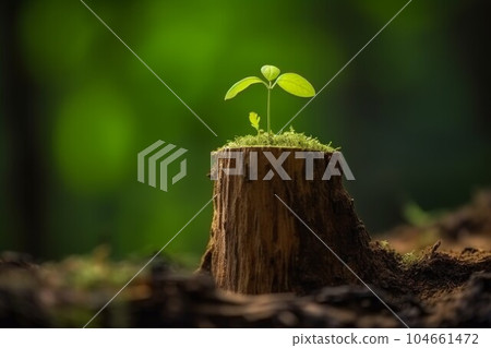 Small young tree. New green life. Generate Ai Small young tree. New green life. Generate Ai 104661472