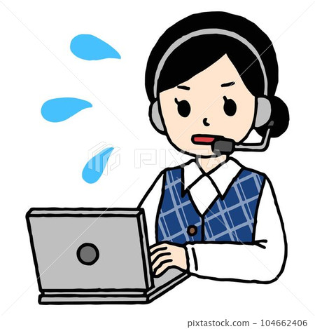 呼叫中心女士不耐煩 呼叫中心女士不耐煩 104662406