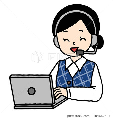 微笑的呼叫中心女士 微笑的呼叫中心女士 104662407