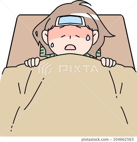 一個女人因發燒而入睡 一個女人因發燒而入睡 104662563