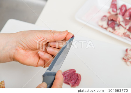 [家庭主婦用血準備烤雞肉串心] 104663770