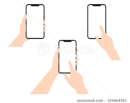 Set of hands that operate smartphones Set of hands that operate smartphones 104664561