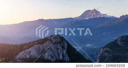 Canadian Mountain Landscape during Sunset. 104665030