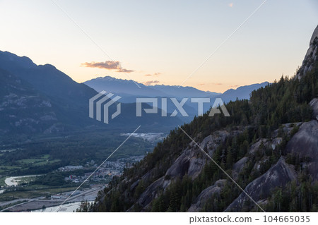 Canadian Mountain Landscape during Sunset. 104665035