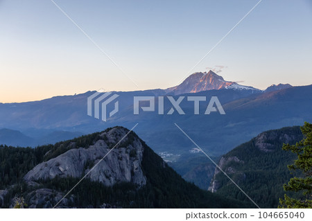 Canadian Mountain Landscape during Sunset. 104665040