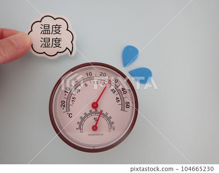 Speech out to the thermo-hygrometer, the words of temperature and humidity Speech out to the thermo-hygrometer, the words of temperature and humidity 104665230
