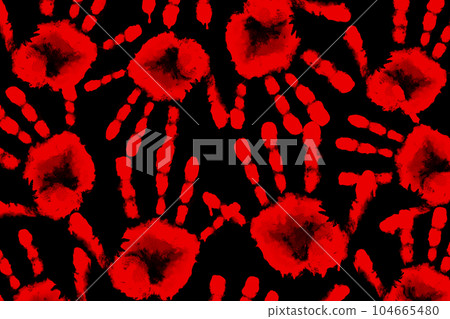 Horror image_countless bloody handprints Horror image_countless bloody handprints 104665480