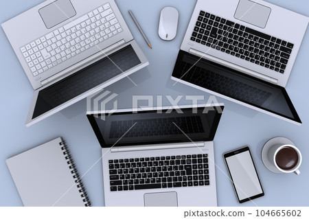 使用個人計算機的業務工作、業務場景的桌面視圖 使用個人計算機的業務工作、業務場景的桌面視圖 104665602