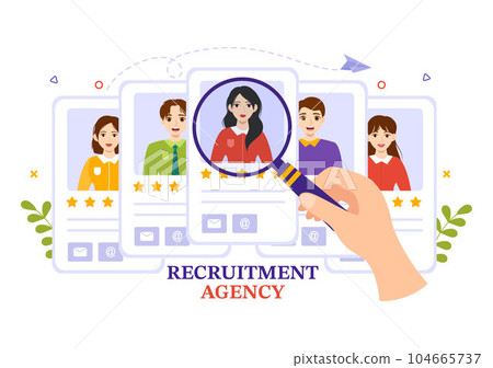 Recruitment Agency Vector Illustration with Managers Searching Candidate for Job Position in Flat Cartoon Hand Drawn Background Templates Recruitment Agency Vector Illustration with Managers Searching Candidate for Job Position in Flat Cartoon Hand Drawn Background Templates 104665737