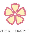 pink ribbon icon with cross symbol 104666216