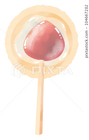 Illustration of apricot candy painted by watercolor Illustration of apricot candy painted by watercolor 104667282