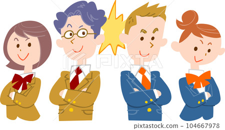 男女學生袖手旁觀 104667978