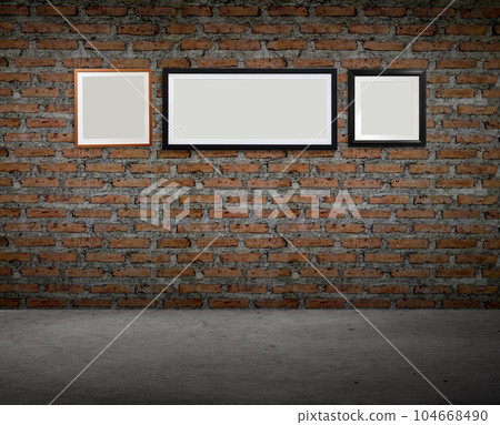 Set photo frame The interior of the room brick wall 104668490