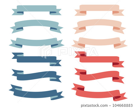 A set of simple title ribbons in pastel colors (light blue pink blue red) 104668883