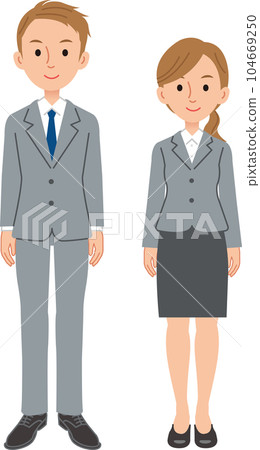 微笑的商務人士男性和女性 微笑的商務人士男性和女性 104669250