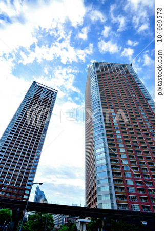 芝浦島的摩天大樓風景 芝浦島的摩天大樓風景 104669578