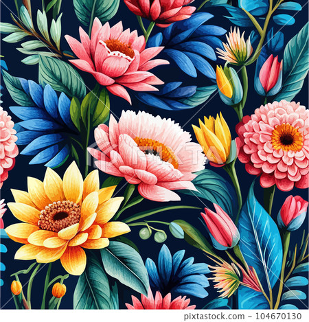 Floral pattern background. Spring design decorative texture. Wallpaper. Cute Floral pattern background. Spring design decorative texture. Wallpaper. Cute 104670130