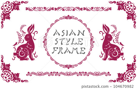 Asian style frame 21 (red purple) Asian style frame 21 (red purple) 104670982