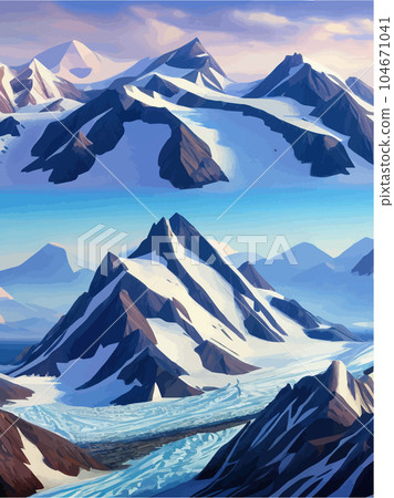 Vector hand drawn illustration. Abstract flat minimalist design landscape. 104671041