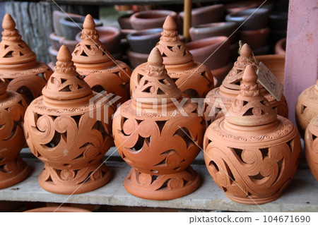 Group of Thai retro pottery clay. 104671690