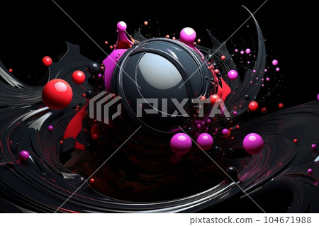 Abstract artwork 3d background with spheres and embossed lines AI Abstract artwork 3d background with spheres and embossed lines AI 104671988