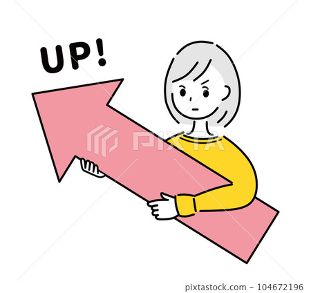 Woman holding a rising arrow 104672196