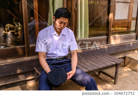 A cool high school boy who feels the times A cool high school boy who feels the times 104672752