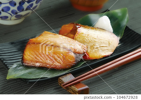 Delicious grilled mackerel fish 104672928