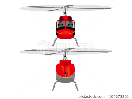 飛行直升機的正面和背面 104673201