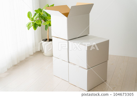 cardboard box on the floor 104673305