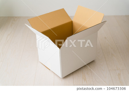 cardboard box on the floor cardboard box on the floor 104673306