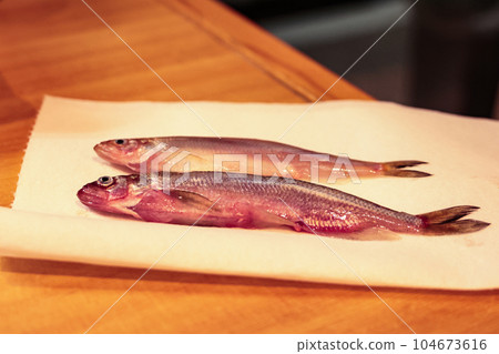 Female and male shishamo 104673616