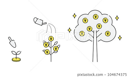 通過投資增長金錢(日元)的樹圖像的矢量圖 通過投資增長金錢(日元)的樹圖像的矢量圖 104674375